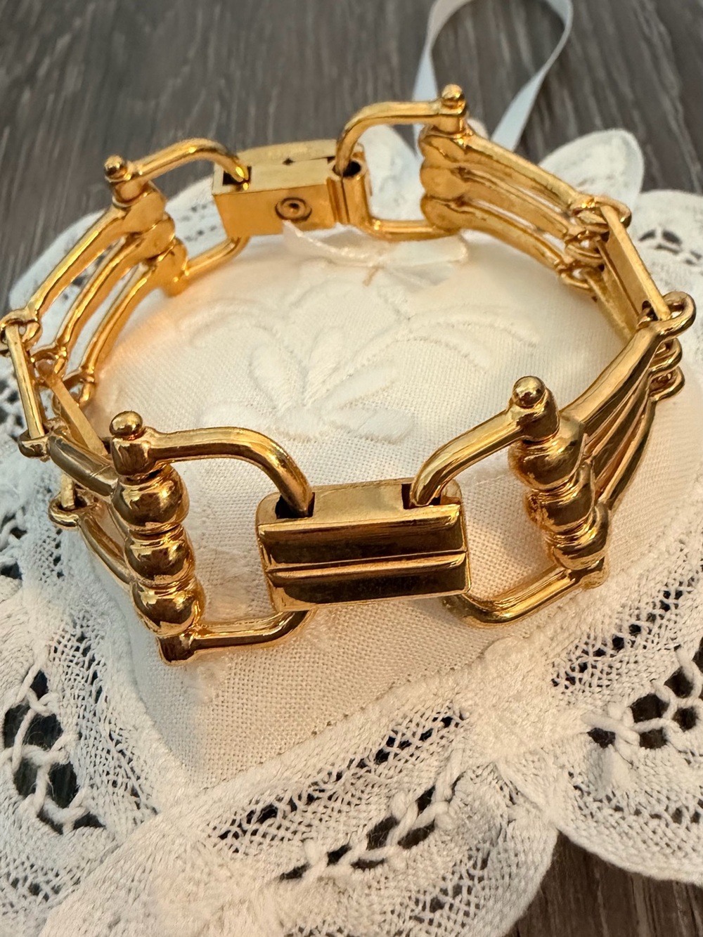 Rare CELINE Vintage Triple Horsebit Link Bracelet